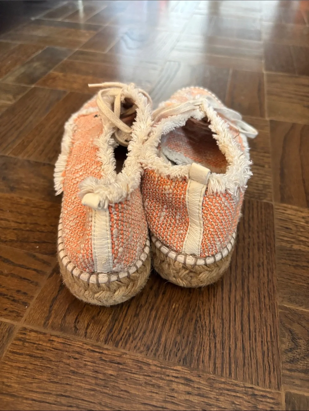 Handmade Espadrille Orange Sneakers - From Spain size 8